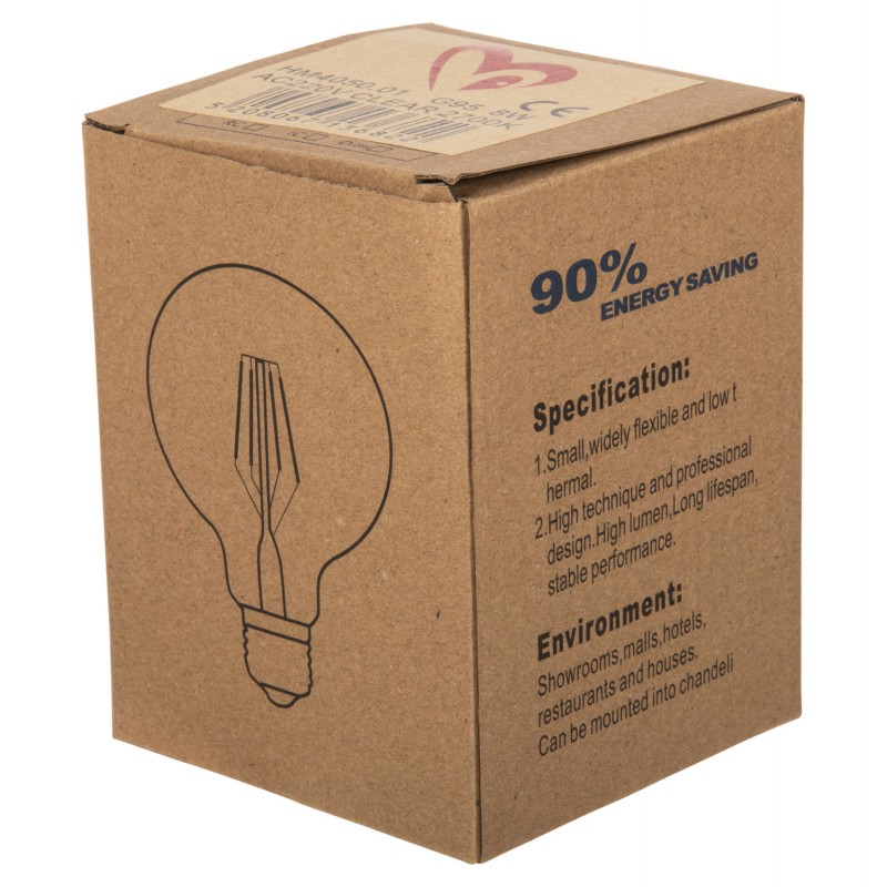 ΛΑΜΠΤΗΡΑΣ GLOBO LED FILAMENT 8W E27 3000K ΔΙΑΦΑΝΟΣ DIMMABLE HM4050.01