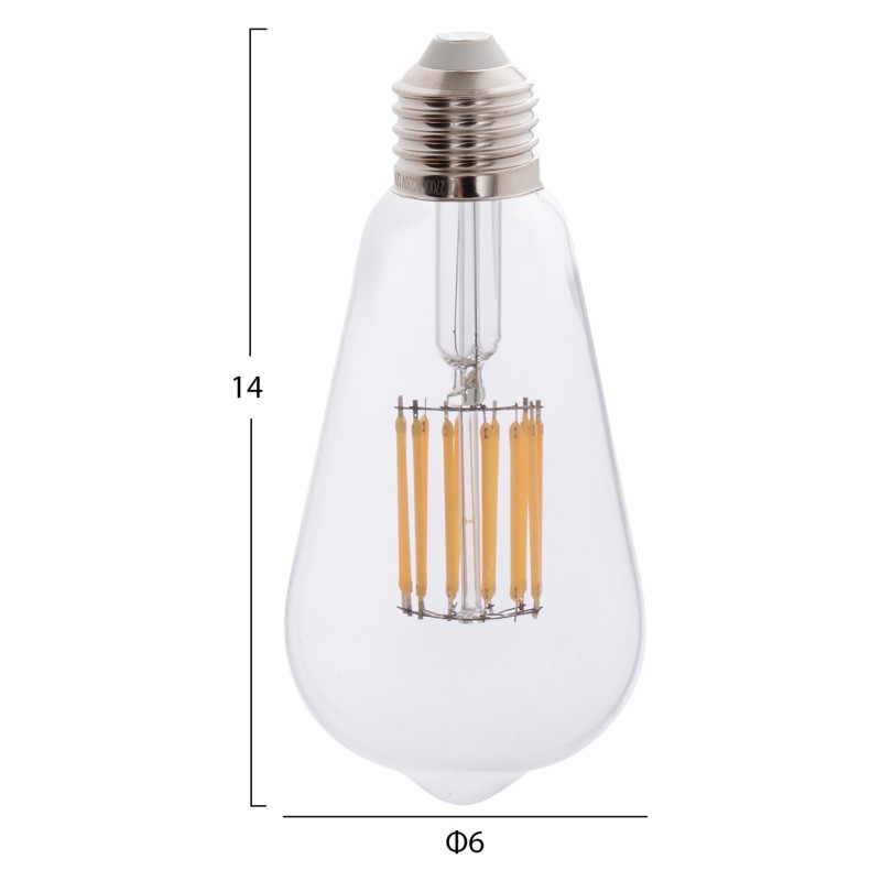 ΛΑΜΠΤΗΡΑΣ HM4189.01 LED FILAMENT 12W E27 2700K ΔΙΑΦΑΝΟΣ