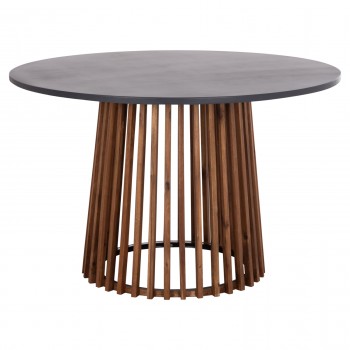 ΤΡΑΠΕΖΙ ΣΤΡΟΓΓΥΛΟ ΕΞ.ΧΩΡΟΥ CRISTOBAL HM6235 ΞΥΛΟ ΑΚΑΚΙΑΣ-CEMENT TOP Φ120x77Υεκ