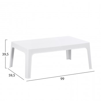 ΤΡΑΠΕΖΑΚΙ ΟΡΘΟΓΩΝΙΟ SLEEK HM6367.01 ΠΟΛΥΠΡΟΠΥΛΕΝΙΟ ΣΕ ΛΕΥΚΟ 99x59.5x39.5Υεκ.