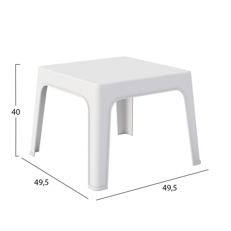 ΤΡΑΠΕΖΑΚΙ ΤΕΤΡΑΓΩΝΟ SLEEK HM6371.01 ΠΟΛΥΠΡΟΠΥΛΕΝΙΟ ΣΕ ΛΕΥΚΟ 49.5x49.5x40Υεκ.