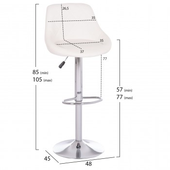ΣΚΑΜΠΟ ΜΠΑΡ ROSE HM204.22 ΜΕ ΑΜΟΡΤΙΣΕΡ ΧΡΩΜΙΟΥ & ΛΕΥΚΟ PU 48x45x105Υεκ.
