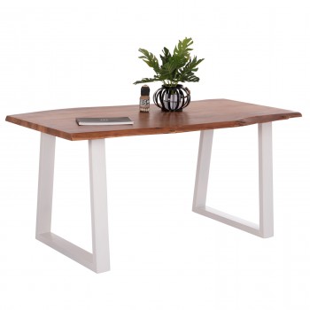 ΤΡΑΠΕΖΙ ΤΡΑΠΕΖΑΡΙΑΣ MONTANA HM8336.12 ΞΥΛΟ ΑΚΑΚΙΑΣ 4εκ.ΠΑΧΟΣ-ΛΕΥΚΑ ΠΟΔΙΑ 160X90X77Υεκ.