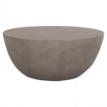 ΤΡΑΠΕΖΙ ΣΑΛΟΝΙΟΥ ΣΤΡΟΓΓΥΛΟ ALLAN HM18162.03 FIBER CEMENT ΣΕ ΓΚΡΙ--Φ92x49Υεκ.