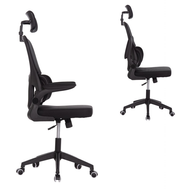 ΚΑΡΕΚΛΑ ΓΡΑΦΕΙΟΥ BASTON HM18236.01 ΜΑΥΡΟ MESH & PP ΣΚΕΛΕΤΟΣ 64x60x117-127Υεκ.