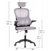 ΚΑΡΕΚΛΑ ΓΡΑΦΕΙΟΥ BASTON HM18236.02 ΓΚΡΙ MESH & ΜΑΥΡΟ PP ΣΚΕΛΕΤΟΣ 64x60x127Υεκ.