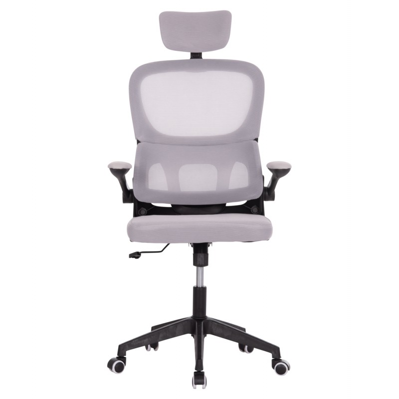 ΚΑΡΕΚΛΑ ΓΡΑΦΕΙΟΥ BASTON HM18236.02 ΓΚΡΙ MESH & ΜΑΥΡΟ PP ΣΚΕΛΕΤΟΣ 64x60x127Υεκ.