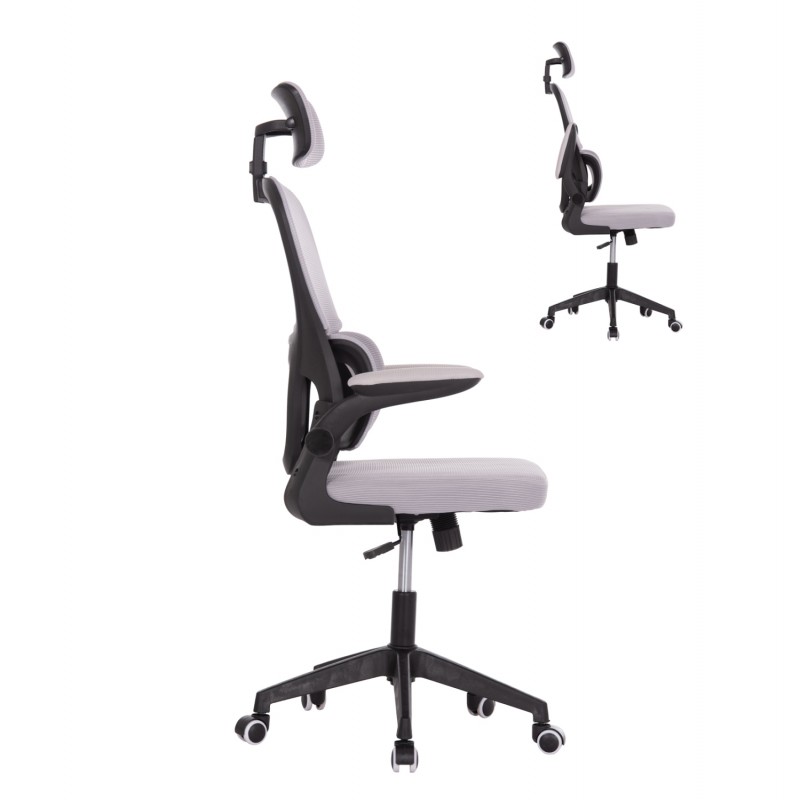 ΚΑΡΕΚΛΑ ΓΡΑΦΕΙΟΥ BASTON HM18236.02 ΓΚΡΙ MESH & ΜΑΥΡΟ PP ΣΚΕΛΕΤΟΣ 64x60x127Υεκ.