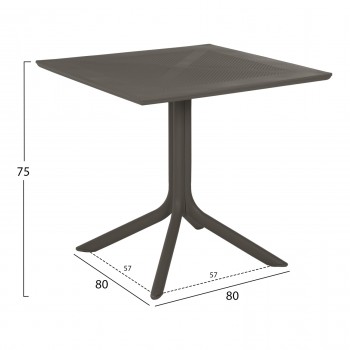 ΤΡΑΠΕΖΙ ΠΟΛΥΠΡΟΠΥΛΕΝΙΟΥ ΤΕΤΡΑΓΩΝΟ LUNAR HM5930.15 DARK OLIVE 80x80x75Yεκ.