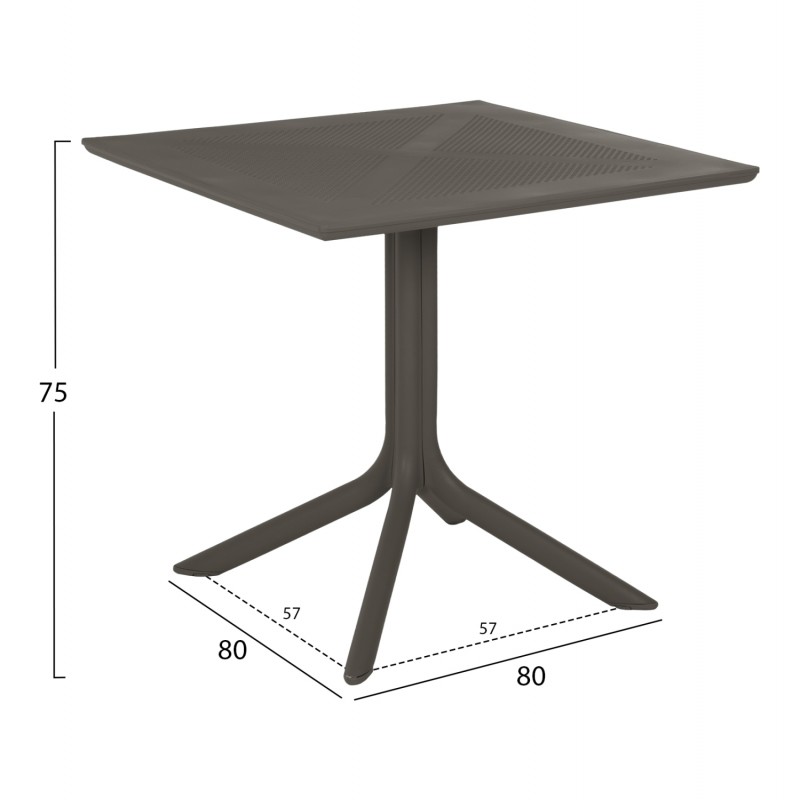 ΤΡΑΠΕΖΙ ΠΟΛΥΠΡΟΠΥΛΕΝΙΟΥ ΤΕΤΡΑΓΩΝΟ LUNAR HM5930.15 DARK OLIVE 80x80x75Yεκ.