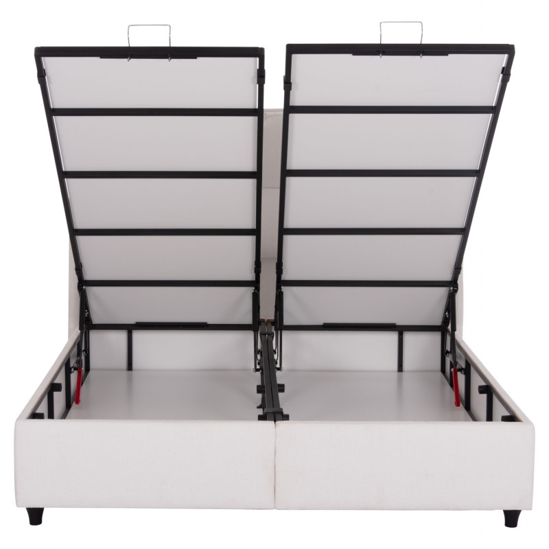 ΚΡEΒΑΤΙ ΜΕ ΑΠΟΘΗΚΕΥΤΙΚΟ ΧΩΡΟ DREAMLET HM716.03 ΛΕΥΚΟ ΜΠΟΥΚΛΕ- ΓΙΑ ΣΤΡΩΜΑ 160x200εκ.