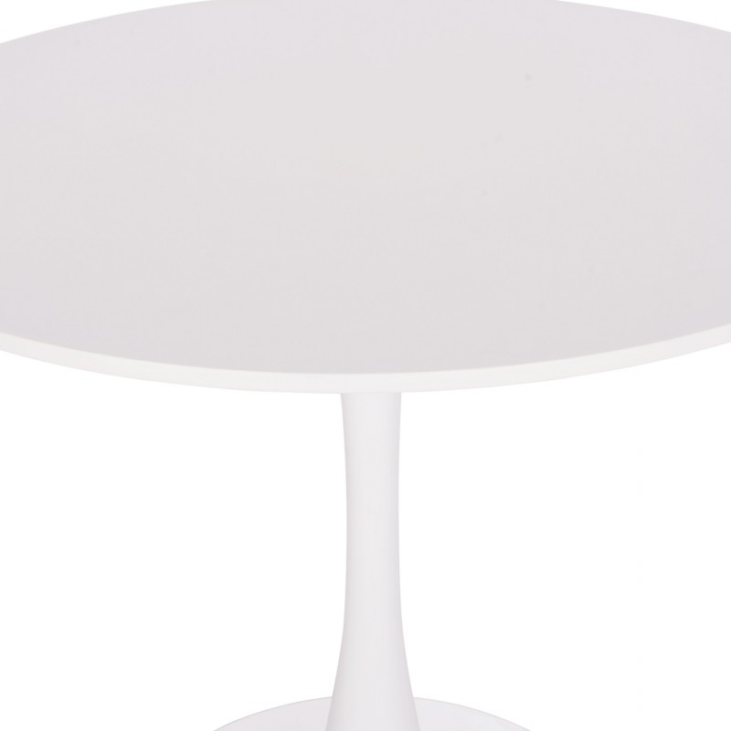 ΤΡΑΠΕΖΙ ΣΤΡΟΓΓΥΛΟ BROLIN HM18141.01 MDF TOP-ΒΑΣΗ ΜΕΤΑΛΛΙΚΗ--ΛΕΥΚΟ Φ90x73Υεκ