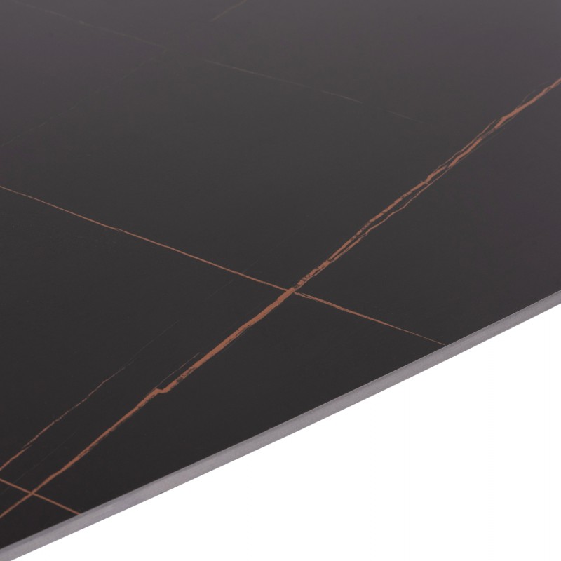 ΤΡΑΠΕΖΙ RAVEN HM18149.02 ΚΕΡΑΜΙΚΟ TOP ΑΝΘΡΑΚΙ ΜΑΡΜΑΡΟ-ΜΑΥΡΟ ΜΕΤΑΛΛΟ 140x80x74Υεκ.