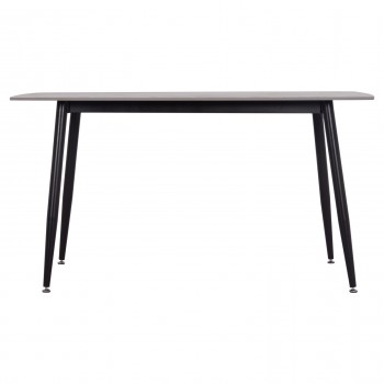 ΤΡΑΠΕΖΙ RAVEN HM18149.13 ΚΕΡΑΜΙΚΟ TOP ΓΚΡΙ ΜΑΡΜΑΡΟ-ΜΑΥΡΟ ΜΕΤΑΛΛΟ 140x80x74Υεκ.