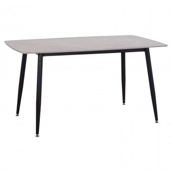 ΤΡΑΠΕΖΙ RAVEN HM18149.13 ΚΕΡΑΜΙΚΟ TOP ΓΚΡΙ ΜΑΡΜΑΡΟ-ΜΑΥΡΟ ΜΕΤΑΛΛΟ 140x80x74Υεκ.