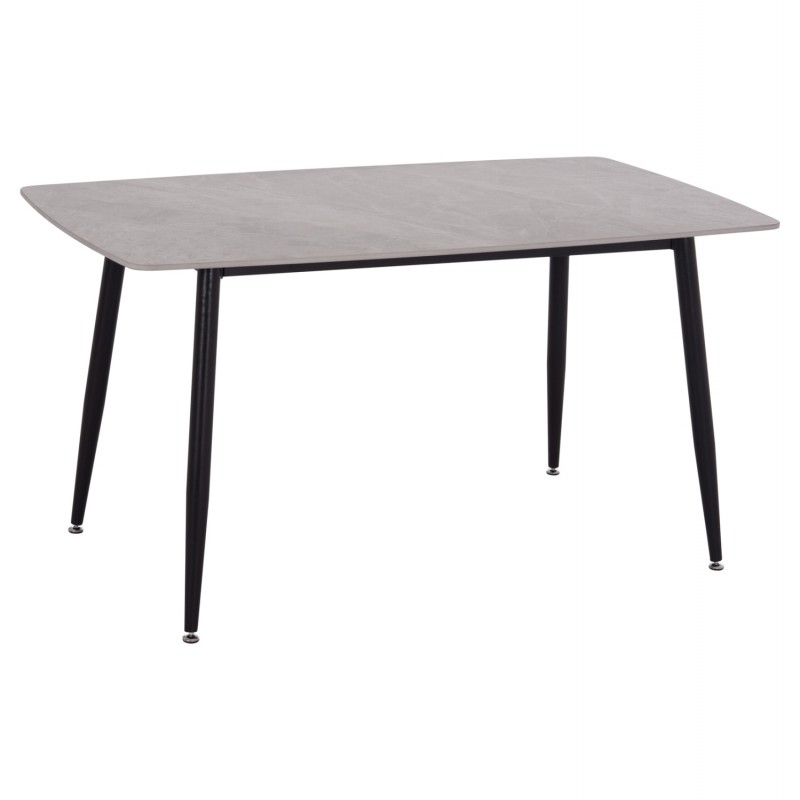 ΤΡΑΠΕΖΙ RAVEN HM18149.13 ΚΕΡΑΜΙΚΟ TOP ΓΚΡΙ ΜΑΡΜΑΡΟ-ΜΑΥΡΟ ΜΕΤΑΛΛΟ 140x80x74Υεκ.