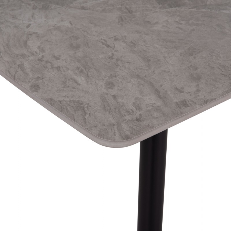 ΤΡΑΠΕΖΙ RAVEN HM18149.13 ΚΕΡΑΜΙΚΟ TOP ΓΚΡΙ ΜΑΡΜΑΡΟ-ΜΑΥΡΟ ΜΕΤΑΛΛΟ 140x80x74Υεκ.