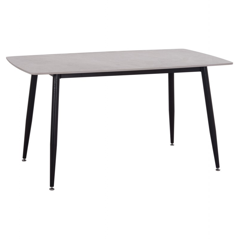 ΤΡΑΠΕΖΙ RAVEN HM18149.13 ΚΕΡΑΜΙΚΟ TOP ΓΚΡΙ ΜΑΡΜΑΡΟ-ΜΑΥΡΟ ΜΕΤΑΛΛΟ 140x80x74Υεκ.