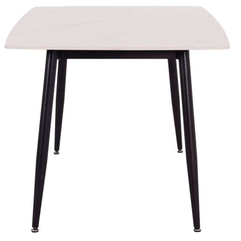 ΤΡΑΠΕΖΙ RAVEN HM18150.01 ΚΕΡΑΜΙΚΟ TOP ΛΕΥΚΟ ΜΑΡΜΑΡΟ-ΜΑΥΡΟ ΜΕΤΑΛΛΟ 160x80x74Υεκ.