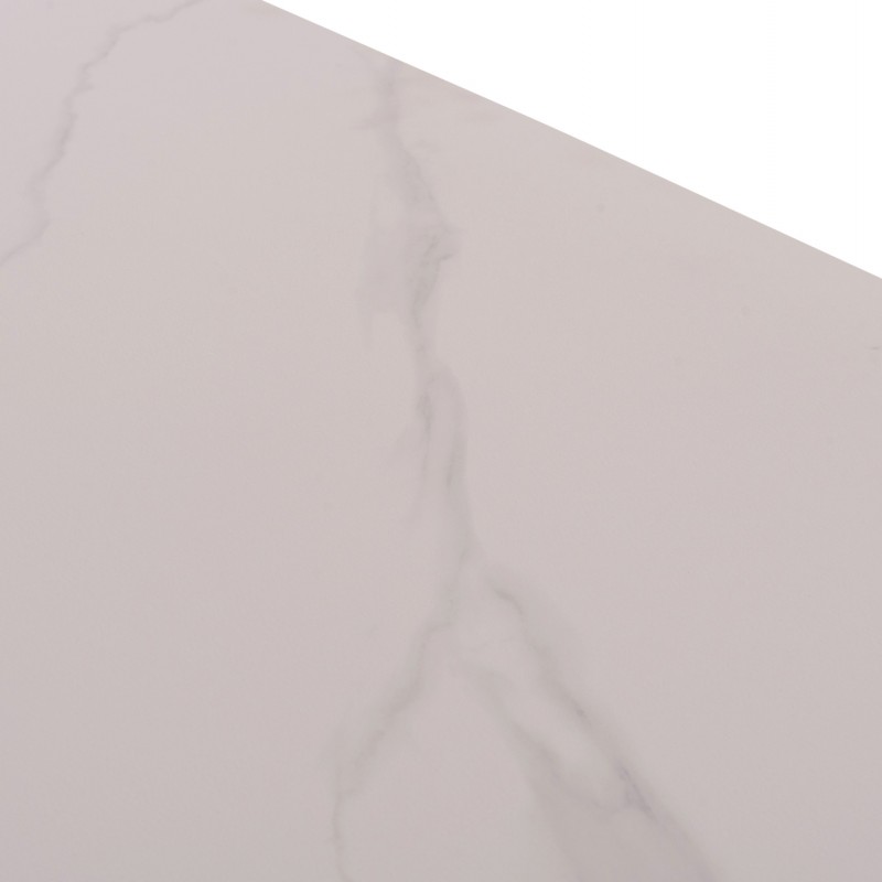 ΤΡΑΠΕΖΙ RAVEN HM18150.01 ΚΕΡΑΜΙΚΟ TOP ΛΕΥΚΟ ΜΑΡΜΑΡΟ-ΜΑΥΡΟ ΜΕΤΑΛΛΟ 160x80x74Υεκ.