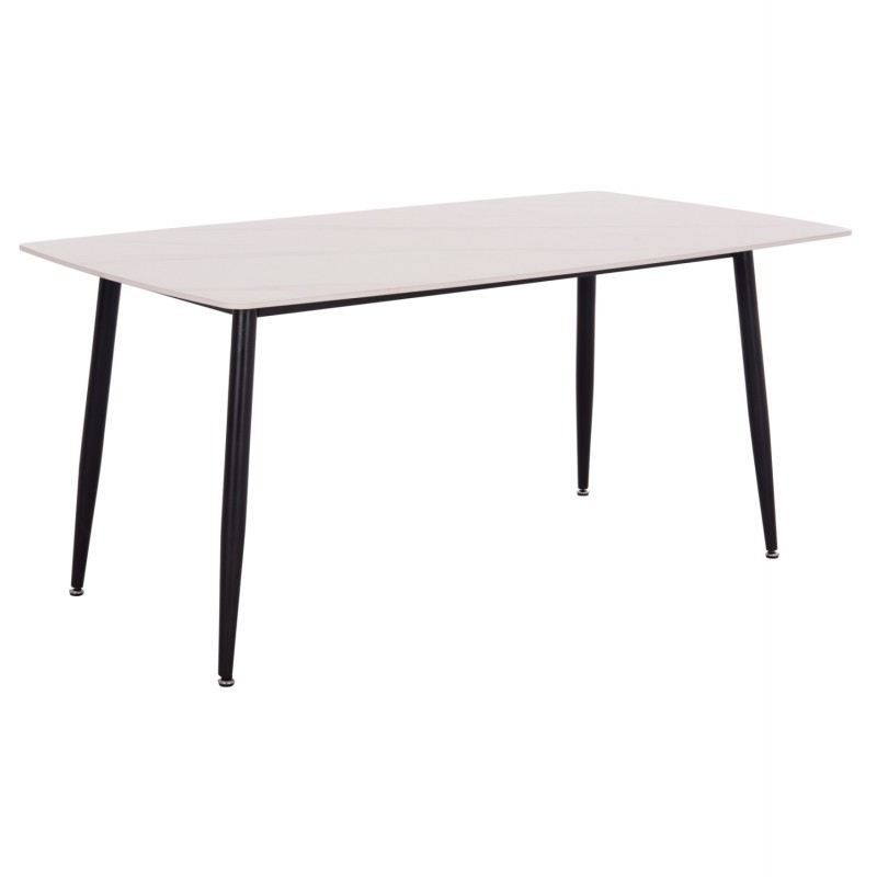 ΤΡΑΠΕΖΙ RAVEN HM18150.01 ΚΕΡΑΜΙΚΟ TOP ΛΕΥΚΟ ΜΑΡΜΑΡΟ-ΜΑΥΡΟ ΜΕΤΑΛΛΟ 160x80x74Υεκ.