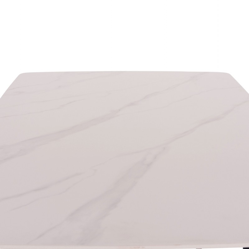 ΤΡΑΠΕΖΙ RAVEN HM18150.01 ΚΕΡΑΜΙΚΟ TOP ΛΕΥΚΟ ΜΑΡΜΑΡΟ-ΜΑΥΡΟ ΜΕΤΑΛΛΟ 160x80x74Υεκ.