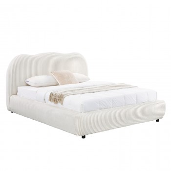 ΚΡΕΒΑΤΙ ΔΙΠΛΟ ΜΕ ΑΠΟΘ.ΧΩΡΟ KALLY HM729.03 ΜΠΕΖ FEAUX FUR ΥΦΑΣΜΑ--ΣΤΡΩΜΑ 160x200εκ