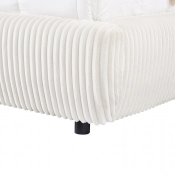 ΚΡΕΒΑΤΙ ΔΙΠΛΟ ΜΕ ΑΠΟΘ.ΧΩΡΟ KALLY HM729.03 ΜΠΕΖ FEAUX FUR ΥΦΑΣΜΑ--ΣΤΡΩΜΑ 160x200εκ