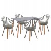 ΣΕΤ ΤΡΑΠΕΖΑΡΙΑΣ 5ΤΜΧ ANAIS HM21176 MDF TOP ΣΕ ΓΚΡΙ--P.P. & PU ΣΕ ΓΚΡΙ