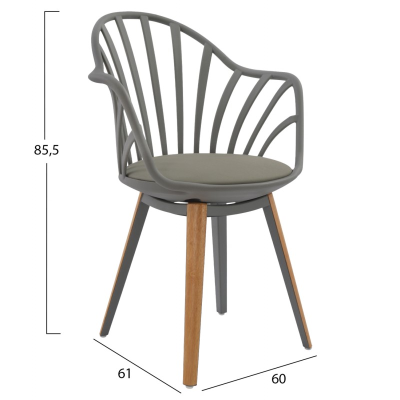 ΣΕΤ ΤΡΑΠΕΖΑΡΙΑΣ 5ΤΜΧ ANAIS HM21176 MDF TOP ΣΕ ΓΚΡΙ--P.P. & PU ΣΕ ΓΚΡΙ