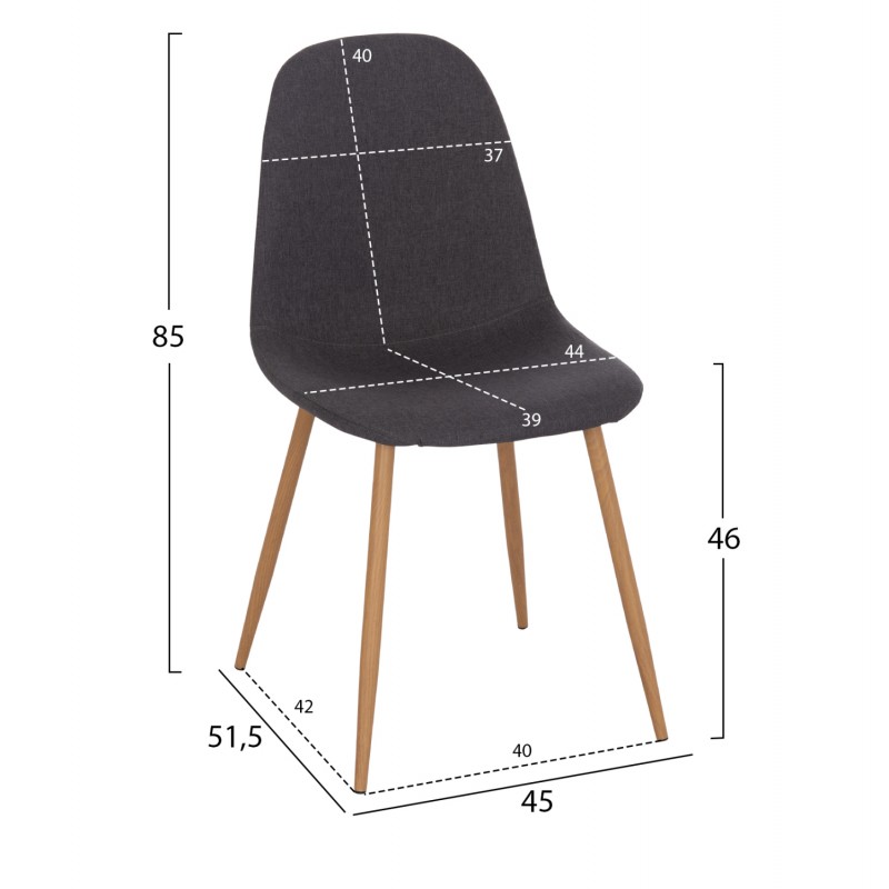 ΣΕΤ ΤΡΑΠΕΖΑΡΙΑΣ 5ΤΜΧ MINARDO HM21179 MDF TOP ΣΕ ΜΑΥΡΟ--ΣΚΟΥΡΟ ΓΚΡΙ ΥΦΑΣΜΑ