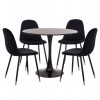 ΣΕΤ ΤΡΑΠΕΖΑΡΙΑΣ 5ΤΜΧ BROLIN HM21191 MDF TOP-ΜΕΤΑΛΛΙΚΑ ΠΟΔΙΑ-ΒΕΛΟΥΔΟ--ΜΑΥΡΟ