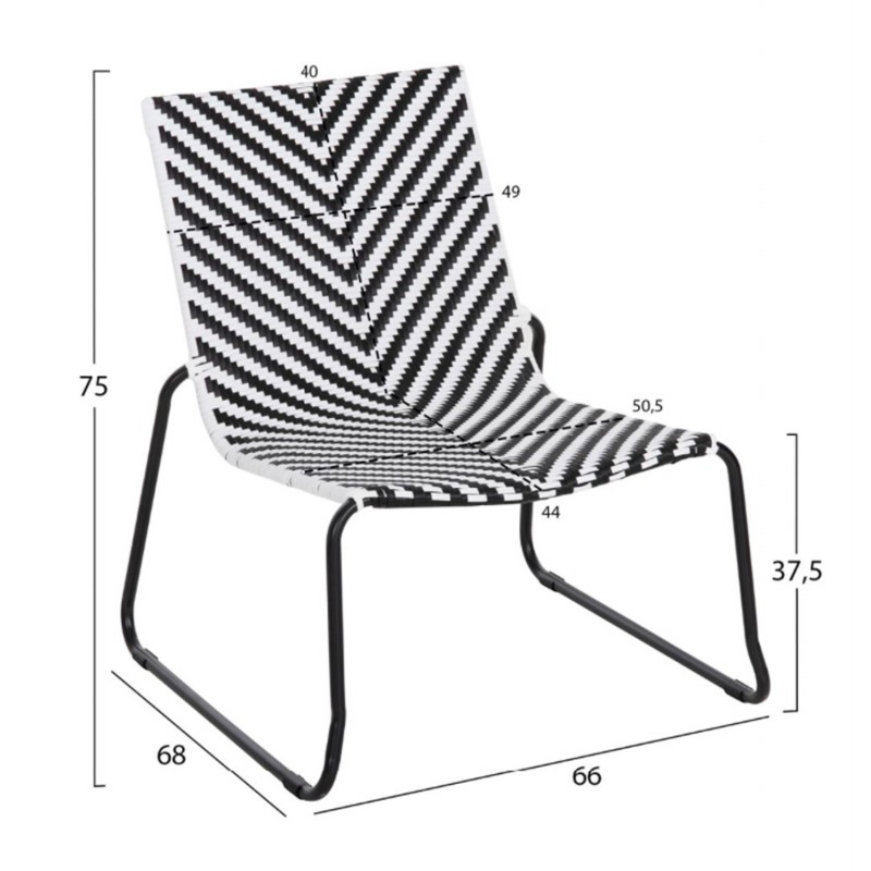ΣΕΤ LOUNGE 3TMX ΕΞ.ΧΩΡΟΥ PONY HM21193.02 ΜΕΤΑΛΛΟ ΚΑΙ ΣΥΝΘ.RATTAN ΣΕ ΛΕΥΚΟ-ΜΑΥΡΟ