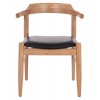 ΠΟΛΥΘΡΟΝΑ CERSEI HM9946.01 RUBBERWOOD ΣΕ LIGHT OAK & PU ΣΕ ΜΑΥΡΟ 57x53x72Υεκ