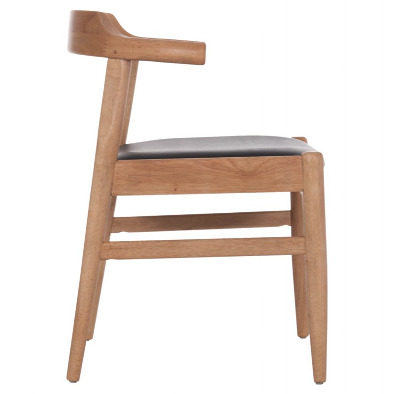 ΠΟΛΥΘΡΟΝΑ CERSEI HM9946.01 RUBBERWOOD ΣΕ LIGHT OAK & PU ΣΕ ΜΑΥΡΟ 57x53x72Υεκ
