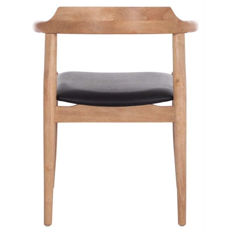 ΠΟΛΥΘΡΟΝΑ CERSEI HM9946.01 RUBBERWOOD ΣΕ LIGHT OAK & PU ΣΕ ΜΑΥΡΟ 57x53x72Υεκ