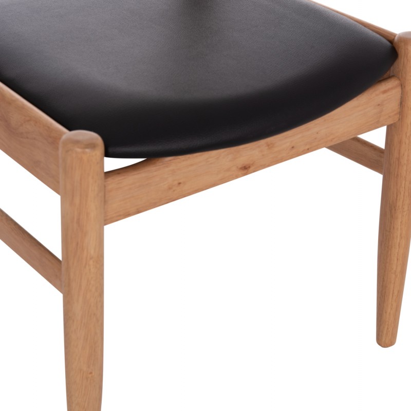 ΠΟΛΥΘΡΟΝΑ CERSEI HM9946.01 RUBBERWOOD ΣΕ LIGHT OAK & PU ΣΕ ΜΑΥΡΟ 57x53x72Υεκ
