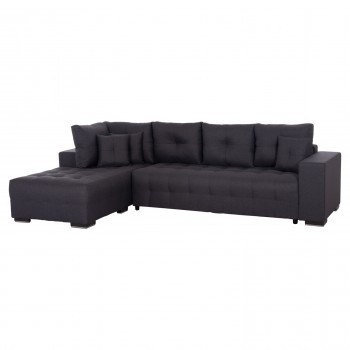 ΓΩΝΙΑΚΟΣ ΚΑΝΑΠΕΣ-ΚΡΕΒΑΤΙ ΜΕ ΑΠΟΘ.ΧΩΡΟ TRENDSTON HM3302.01L ΓΚΡΙ ΥΦΑΣΜΑ 298x177x95Υεκ
