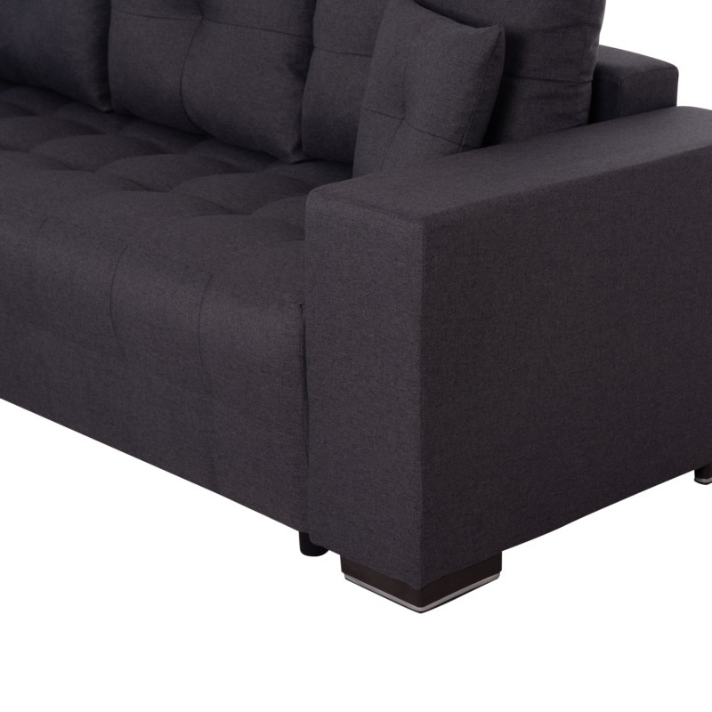 ΓΩΝΙΑΚΟΣ ΚΑΝΑΠΕΣ-ΚΡΕΒΑΤΙ ΜΕ ΑΠΟΘ.ΧΩΡΟ TRENDSTON HM3302.01L ΓΚΡΙ ΥΦΑΣΜΑ 298x177x95Υεκ