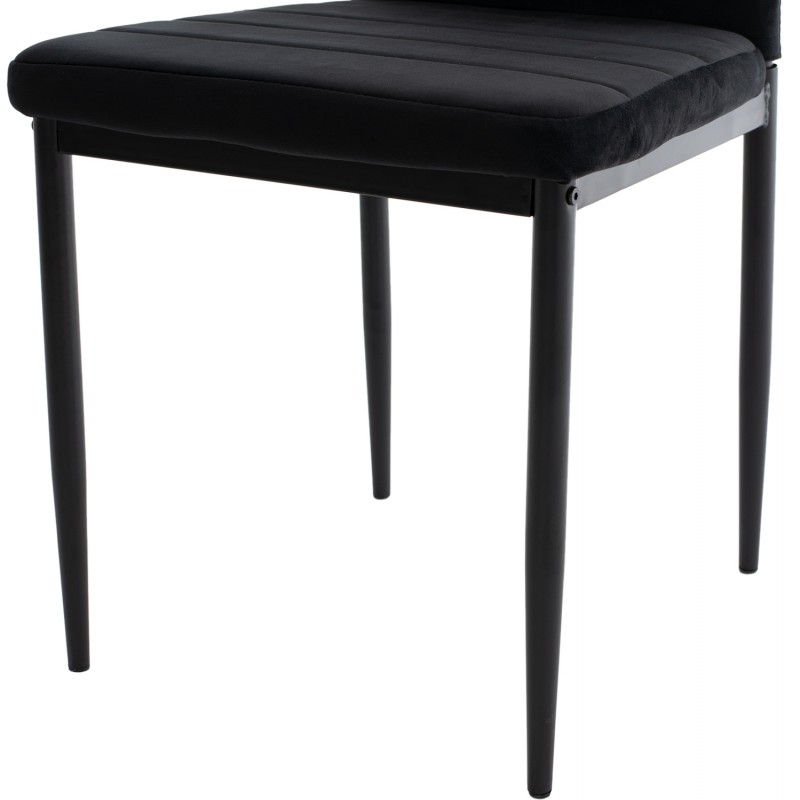 ΣΕΤ ΤΡΑΠΕΖΑΡΙΑΣ 5ΤΜΧ MINIMAL HM21173 MDF TOP ΜΑΥΡΟ-ΒΕΛΟΥΔΟ & ΜΕΤΑΛΛΟ ΜΑΥΡΟ