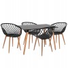 ΣΕΤ ΤΡΑΠΕΖΑΡΙΑΣ 5ΤΜΧ ARIADNE HM21174 MDF TOP & ΠΟΛΥΠΡΟΠΥΛΕΝΙΟ ΣΕ ΜΑΥΡΟ