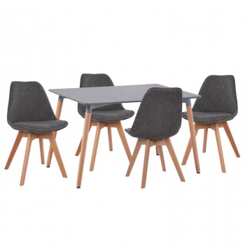 ΣΕΤ ΤΡΑΠΕΖΑΡΙΑΣ 5ΤΜΧ VEGAS HM21177 MDF TOP ΣΕ ΓΚΡΙ--ΥΦΑΣΜΑ ΣΕ ΓΚΡΙ