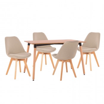 ΣΕΤ ΤΡΑΠΕΖΑΡΙΑΣ 5ΤΜΧ VEGAS HM21180 MDF TOP ΣΕ ΦΥΣΙΚΟ--ΥΦΑΣΜΑ ΜΠΕΖ