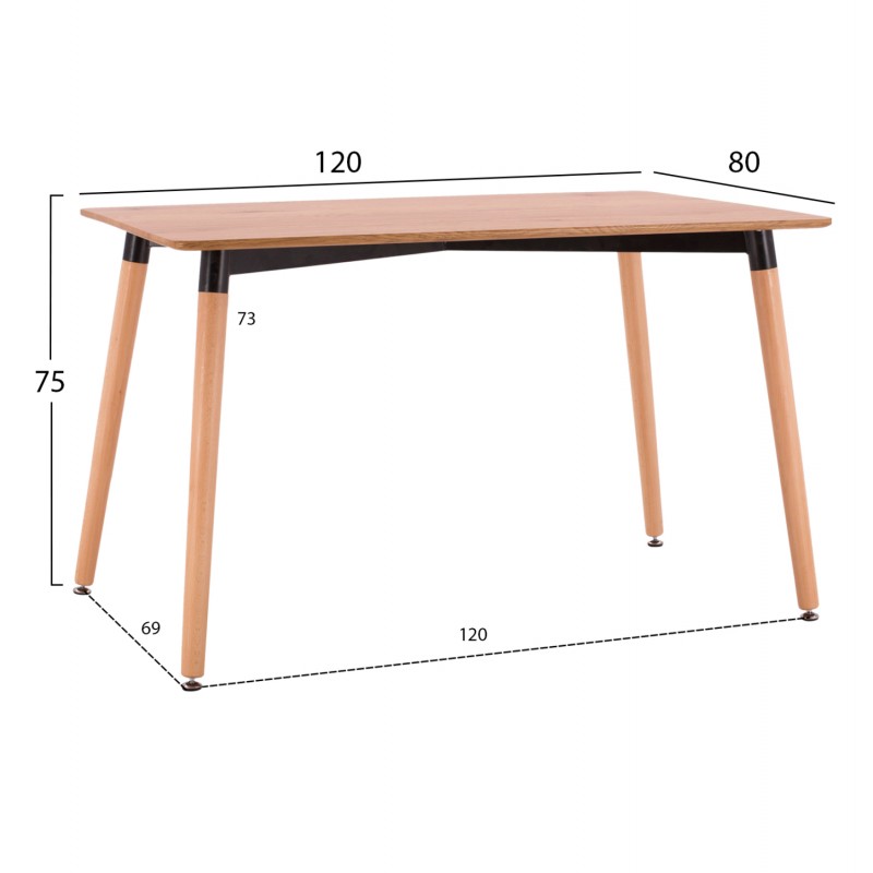 ΣΕΤ ΤΡΑΠΕΖΑΡΙΑΣ 5ΤΜΧ LUCIEN HM21183 MDF TOP & ΞΥΛΟ ΟΞΙΑΣ ΣΕ ΦΥΣΙΚΟ ΧΡΩΜΑ