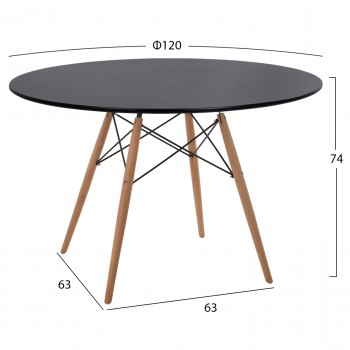 ΣΕΤ ΤΡΑΠΕΖΑΡΙΑΣ 5ΤΜΧ MAGGIE HM21187 MDF TOP & ΠΟΛΥΠΡΟΠΥΛΕΝΙΟ ΣΕ ΜΑΥΡΟ ΧΡΩΜΑ