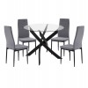 ΣΕΤ ΤΡΑΠΕΖΑΡΙΑΣ 5ΤΜΧ LADY HM21199.01 ΓΥΑΛΙ--ΜΕΤΑΛΛΟ ΣΕ ΜΑΥΡΟ & ΒΕΛΟΥΔΟ ΓΚΡΙ
