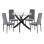 ΣΕΤ ΤΡΑΠΕΖΑΡΙΑΣ 5ΤΜΧ LADY HM21199.01 ΓΥΑΛΙ--ΜΕΤΑΛΛΟ ΣΕ ΜΑΥΡΟ & ΒΕΛΟΥΔΟ ΓΚΡΙ