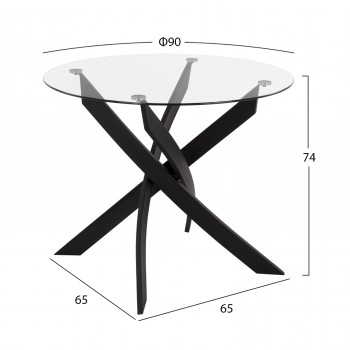 ΣΕΤ ΤΡΑΠΕΖΑΡΙΑΣ 5ΤΜΧ LADY HM21199.04 ΓΥΑΛΙ--ΜΕΤΑΛΛΟ & ΒΕΛΟΥΔΟ ΣΕ ΜΑΥΡΟ