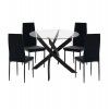 ΣΕΤ ΤΡΑΠΕΖΑΡΙΑΣ 5ΤΜΧ LADY HM21199.04 ΓΥΑΛΙ--ΜΕΤΑΛΛΟ & ΒΕΛΟΥΔΟ ΣΕ ΜΑΥΡΟ