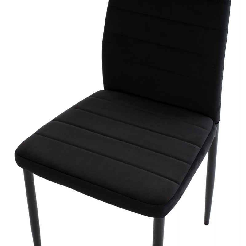 ΣΕΤ ΤΡΑΠΕΖΑΡΙΑΣ 5ΤΜΧ LADY HM21199.04 ΓΥΑΛΙ--ΜΕΤΑΛΛΟ & ΒΕΛΟΥΔΟ ΣΕ ΜΑΥΡΟ